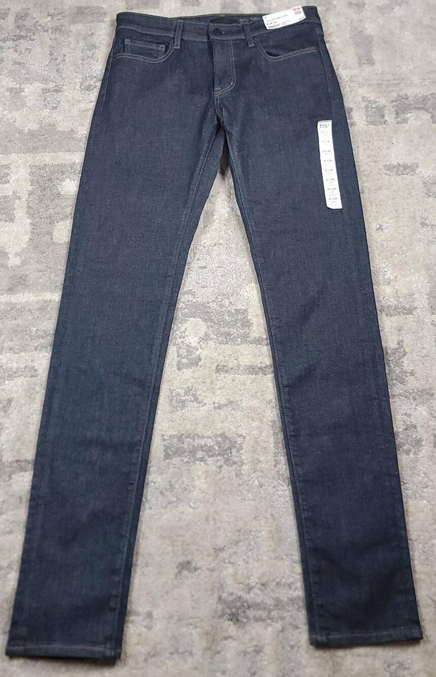 NWT Uniqlo MEN'S Ultra Stretch Skinny Fit Dark Blue Denim Jeans Size 31x34
